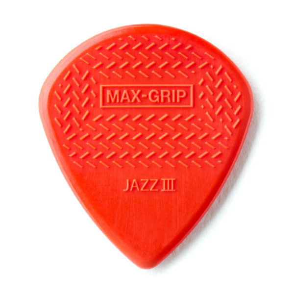 Фото 1 - Медиатор Dunlop 471-3N Max Grip Jazz III Nylon Red 1.38 mm.
