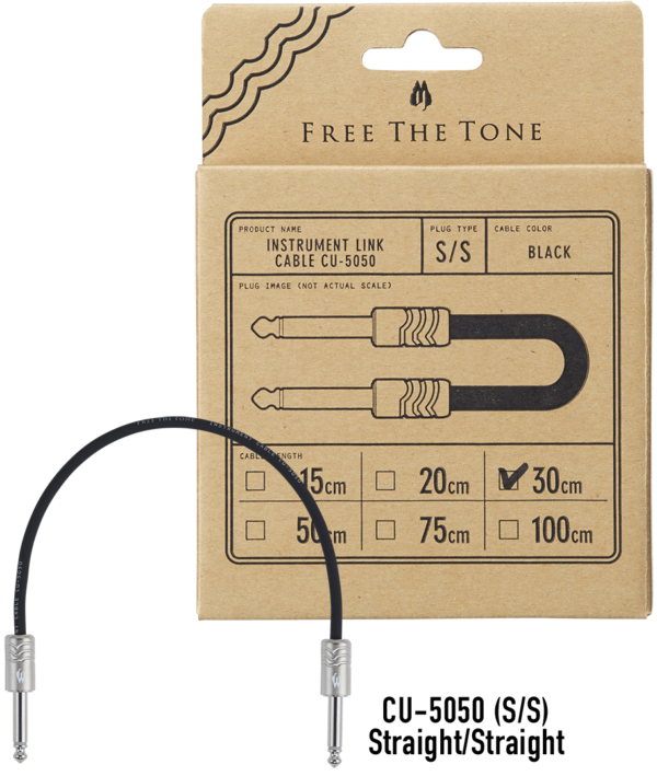 Фото 1 - Инструментальный кабель Free The Tone 75cm CU-5050 S/S (прямой-прямой).