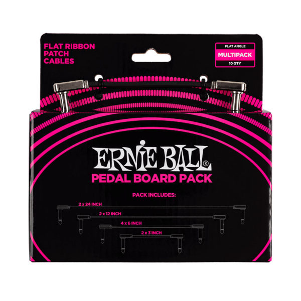 Фото 1 - Набор из 10х патчей Ernie Ball 6224 Flat Ribbon Patch Cables Pedalboard Multi-Pack.