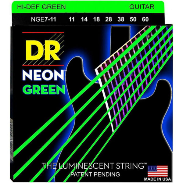 Фото 1 - DR Strings 11-60 High-Def Neon Green NGE7-11 7 Strings.