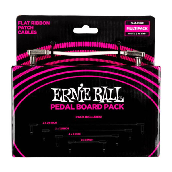 Фото 1 - Набор из 10х патчей Ernie Ball 6387 Flat Ribbon Patch Cables Pedalboard Multi-Pack.