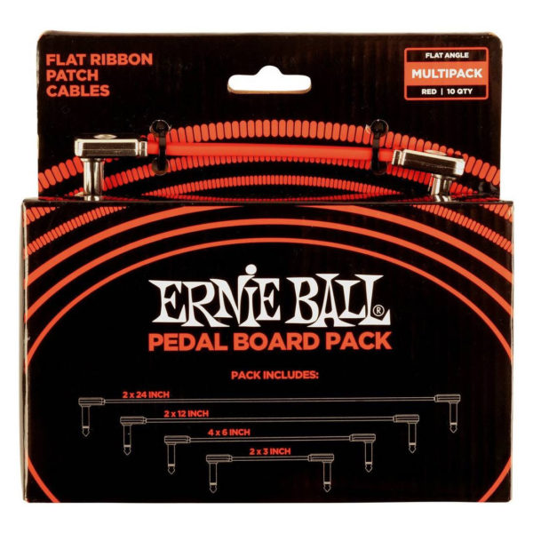 Фото 1 - Набор из 10х патчей Ernie Ball 6404 Flat Ribbon Patch Cables Pedalboard Multi-Pack.