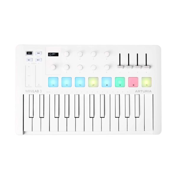 Фото 1 - Arturia MiniLab 3 Alpine White MIDI Keyboard Controller.