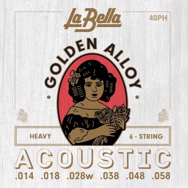 Фото 1 - La Bella 40PH Golden Alloy Heavy Acoustic 14-58.