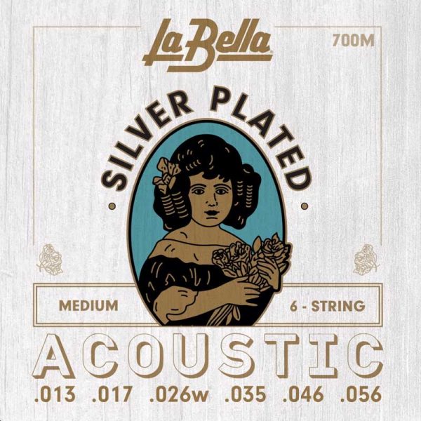 Фото 1 - La Bella 700M Silver Plated Acoustic Medium 13-56.