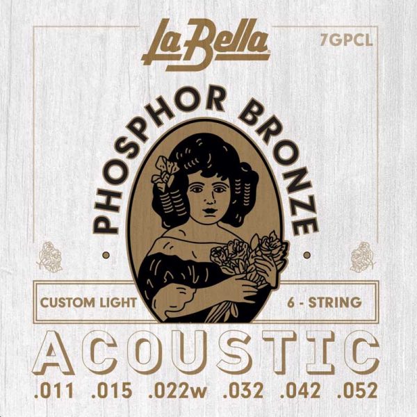Фото 1 - La Bella 7GPCL Phosphor Bronze Acoustic Custom Light 11-52.