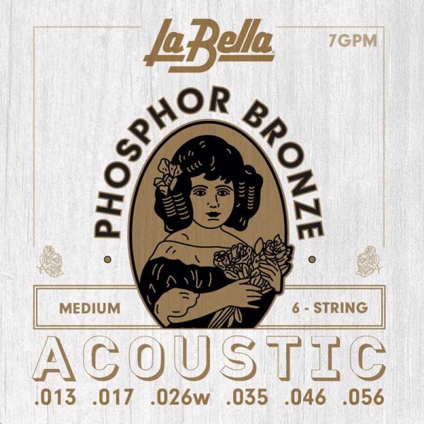 Фото 1 - La Bella 7GPM Phosphor Bronze Medium Acoustic 13-56.
