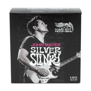 Фото 10 - Ernie Ball 10.5-47 John Mayer Silver Slinky Nickel Wound 3817 Pack 6.