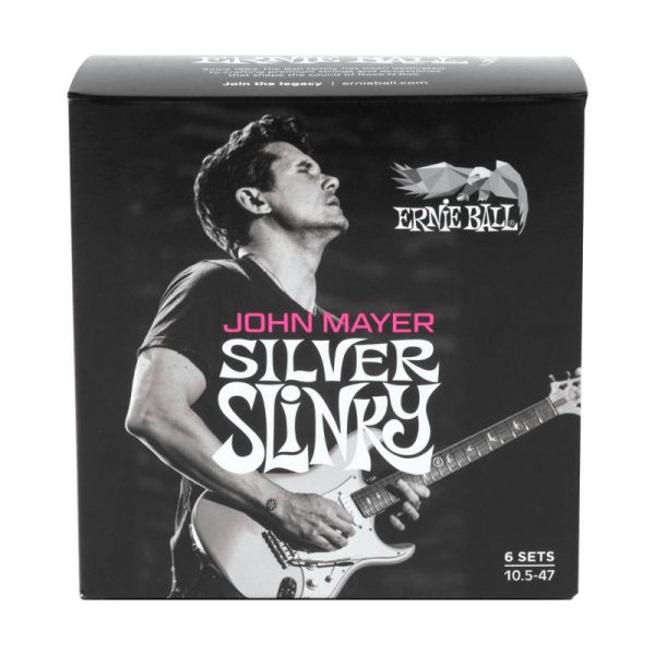 Фото 1 - Ernie Ball 10.5-47 John Mayer Silver Slinky Nickel Wound 3817 Pack 6.