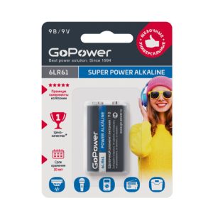 Фото 8 - GoPower Super Power Alkaline Батарейка Крона 6LR61 9В.