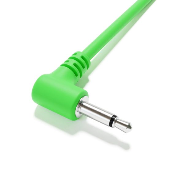 Фото 1 - ExcelValley ACM02-MC10-13A Modular Patch Cables TS 3.5mm 1/8″ Eurorack Synth Green патч угловой.