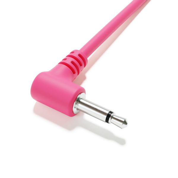 Фото 1 - ExcelValley ACM02-MC15-13A Modular Patch Cables TS 3.5mm 1/8″ Eurorack Synth Pink патч угловой.