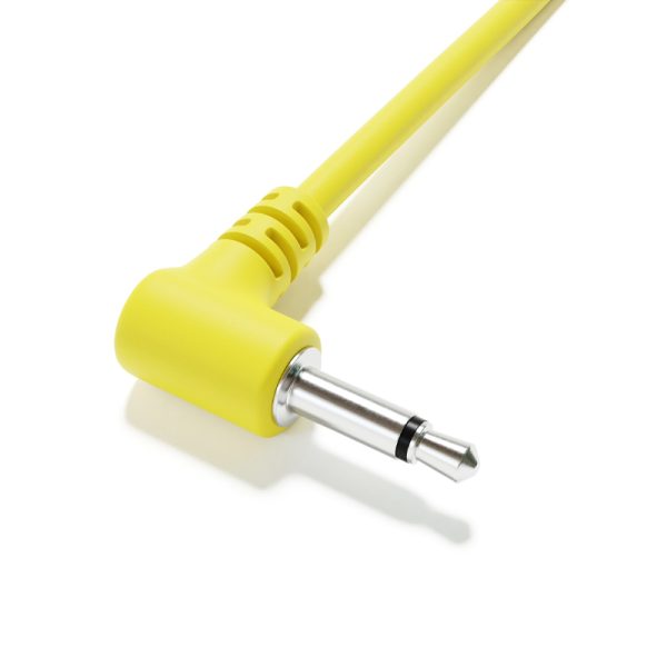 Фото 1 - ExcelValley ACM02-MC10-13A Modular Patch Cables TS 3.5mm 1/8″ Eurorack Synth Yellow патч угловой.