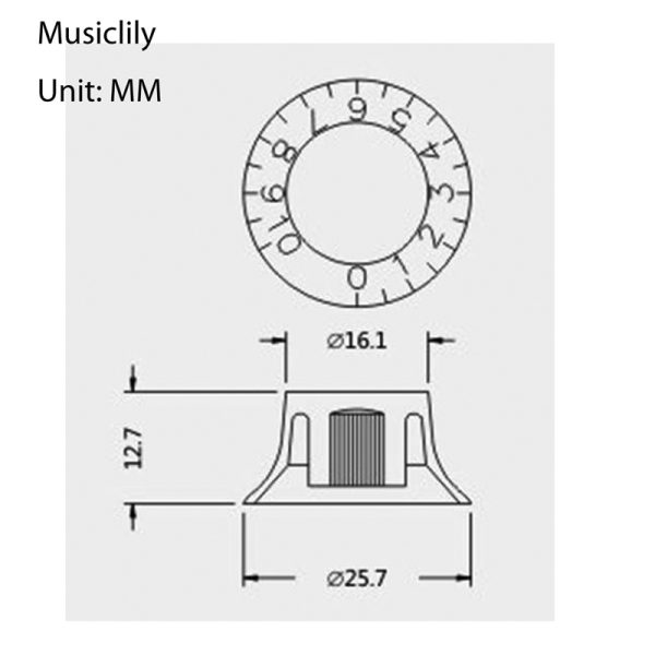 Фото 2 - Musiclily M144-4 Ручка потенциометра, Les Paul Style, золото, 4шт.