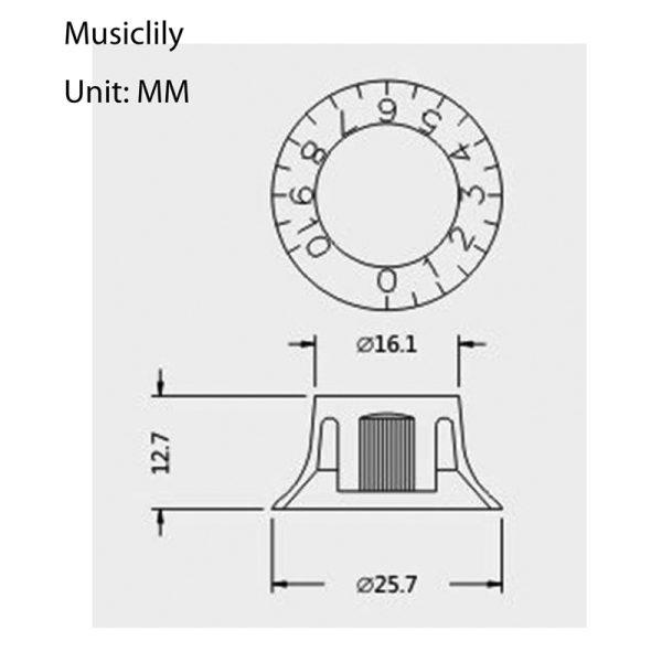 Фото 2 - Musiclily MX0614 Ручка потенциометра Gibson Style, метрическая, прозрачная, 4 шт.